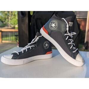 Converse Chuck Taylor AllStar High Top Shoes Mens 8/Womens 10 Black Orange EUC